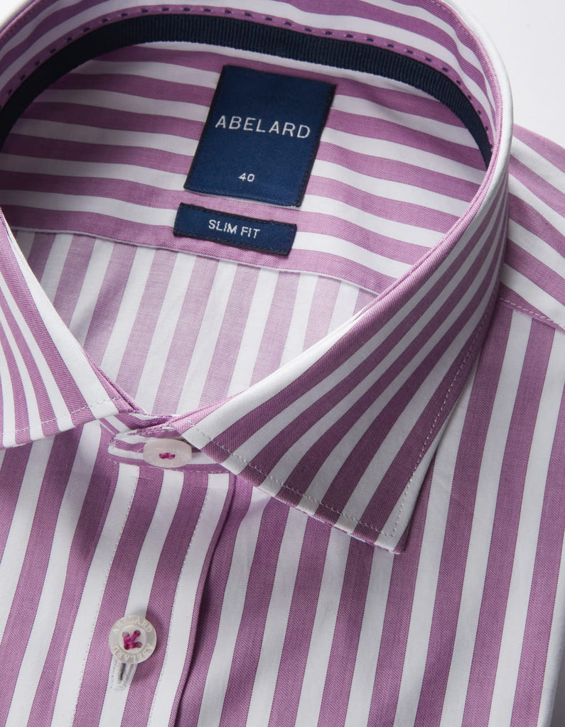 Abelard Fiorenze Mulberry Fine Stripe Slim Fit Shirt