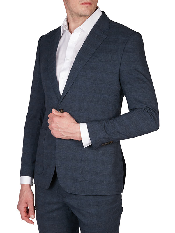 Geoffrey Beene Navy Charcoal Check Suit