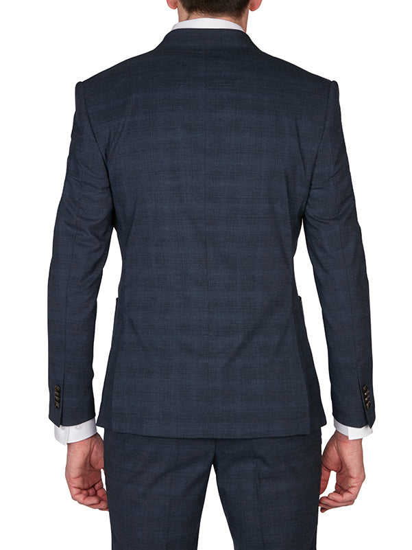 Geoffrey Beene Navy Charcoal Check Suit