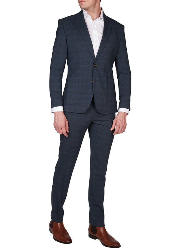 Geoffrey Beene Navy Charcoal Check Suit